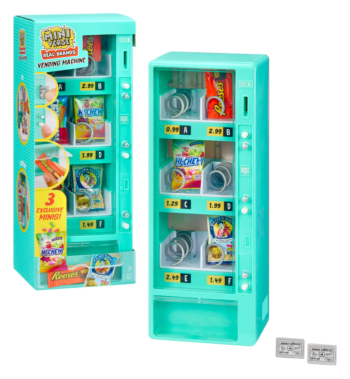MGA's Miniverse Real Brands Vending Machine (Teal), Interactive Display & Storage Playset with Exclusive Mini Food Brands, Refillable, Collectible Miniatures, Ages 8+