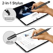 Bopomofo Stylus(5 Pcs),2-in-1 Stylus Pen for Touchscreen,Capacitive Stylus | Stylus with Precise Disc Tip & Rubber Tip for iPad iPhone Samsung Galaxy Android Tablets Kindle, 3 Disc Tips+6 Rubber Tips