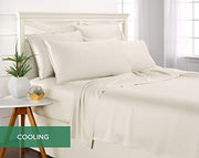 Pure Bamboo King Sheets, Genuine 100% Organic Viscose Derived from Bamboo Bed Sheet Set, Luxuriously Soft & Cooling, Double Stitching, 2 Year Quality Promise (King, Ivory)