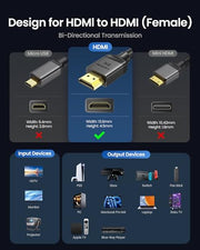 Silkland 8K HDMI Extension Cable 3.3FT HDMI Extender 2.1, 8K@60Hz 4K@120Hz