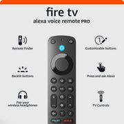 Amazon Fire TV Alexa Voice Remote Pro (newest model) with remote finder, TV controls, and backlit buttons