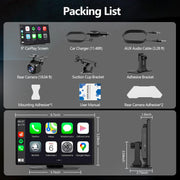 9" Wireless CarPlay Screen with Apple Car Play & Android Auto for Car, OTA Updates, Backup Camera, Bluetooth 5.0, Mirror Link, Voice Control, GPS Navigation, FM, AUX