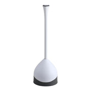 Clorox Toilet Plunger with Hideaway Holder Caddy Heavy-Duty Compact Design with Non-Skid Rubber Base for Bathroom Convenient Storage Toilet Unclogger, 6.5x19.5-Inch, White