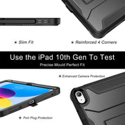 Soke Case for iPad (A16) 11th Generation 11-inch 2025, iPad 10th Generation 10.9-inch 2022, with Built-in Screen Protector and Kickstand, Rugged Full Body Protective Cover - Black