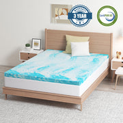 EGO 3 Inch Queen Mattress Topper Gel Memory Foam for Pressure Relief | Cooling Gel Infused, Ventilated Design Bed Topper in a Box, CertiPUR-US Certified, 80"Lx60"W