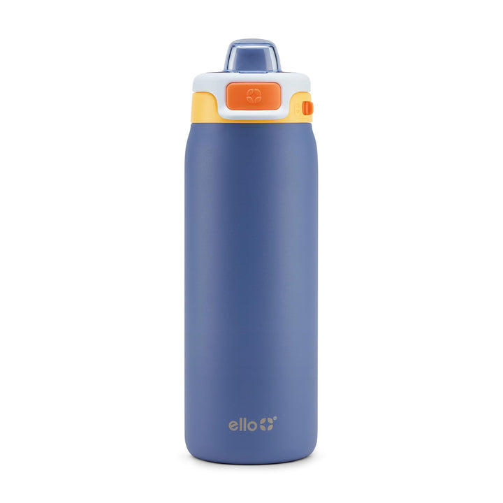 Ello Pop & Fill 18oz Stainless Steel Kids Water Bottle with Quick Fill Lid | Vacuum Insulated BPA Free Bottle with Leak Proof Straw and Chug Lid, Dishwasher Safe, Gift For Kids Teens, Lighthouse