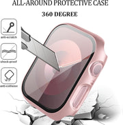 6-Pack Case with Screen Protector for Apple Watch SE3/SE2/SE/6/5/4 40mm | Hard-PC Protective Face Cover, Slim Bumper with Scratch Resistant Tempered Glass, HD Sensitive Touch Film for iWatch 40 mm