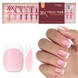 Beetles Pink French Tips Press On Nails- Short Square 150 Pcs | 15 Sizes Fake Nail Tips, Acrylic Nail Natural Salon Quality False Nails Art DIY Gifts for Women, Easy-to-Apply for Beginners