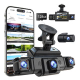 360 View 4 Channel Dash Cam Front and Rear Left Right Inside Camera for Cars, GPS and 5G Band WiFi, Night Vision, 160 Wide Angle, WDR, 24H Parking Mode, Supercapacitor, Included 128GB Card