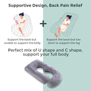 Momcozy Pregnancy Pillow for Sleeping - U Shaped Full Body Maternity Pillow | Removable Cover, Support for Back, Legs, Belly, Hips for Pregnant Women, Side Sleeper, Pregnancy Gifts & Essentials, 57 Inch