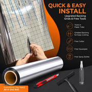 Upgraded One Way Window Privacy Film Sun Heat Blocking, 17.5" x 78.7" | Reflective Mirror Window Tint for Home Glass Windows Cover See Out Not In, Static Cling, Anti-UV, Anti-Glare, Black-Silver