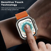 WSKEN for Apple Watch Ultra 4/3/2/1 Screen Protector - Touch Sensitive | Keep Original, Titanium Alloy Frame + 9H Tempered Glass, Lightweight Protective Glass Film for iwatch Ultra 4/3/2/1 49mm