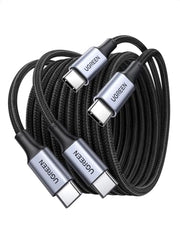 UGREEN 100W USB C to USB C Cable, Fast Charging, 2-Pack, 3.3ft, Black | For iPhone 18/17/16/15, MacBook Pro/Air, iPad Pro/Air/Mini, Galaxy S26/S25/S24, XPS, Pixel, Switch. Built-in E-marker chip