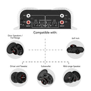 Taramps TS 400x4 400 watts RMS 4 Channels Full Range Car Audio Amplifier, 2 Bridged Channels, RCA Input Class D, Output Power, Multichannel Amplifier System, Small - TS400X4