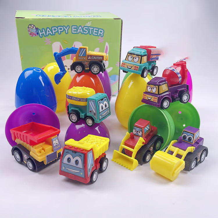 🐰 🐣12 Prefilled Easter Eggs With Pull Back Cars🚚