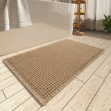 Upgraded Waffle Bath Mat Ultra Absorbent Non Slip Bathroom Mat, 17" x 24" | Brown, Quick Dry Washable Bathroom Rugs, Extra Soft Decorative Bath Rugs for Bathroom Floor, Beside Tub and Shower