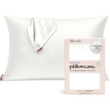 Kitsch Satin Pillowcase with Zipper - Standard Size, Ivory | Softer Than Silk Pillow Cases, Smooth Cooling Satin Pillow Case for Hair and Skin, Wrinkle-Free, Machine Washable