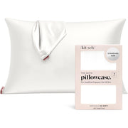 Kitsch Satin Pillowcase with Zipper - Standard Size, Ivory | Softer Than Silk Pillow Cases, Smooth Cooling Satin Pillow Case for Hair and Skin, Wrinkle-Free, Machine Washable