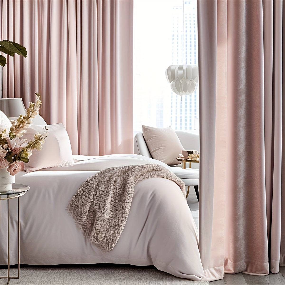 2 Panels\u002F Set Luxury Velvet Partition Curtains for Privacy, Room Divider Curtain Rod Pocket Curtains Office Home Decor