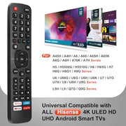 Universal for Hisense TV Remote Replacement | Fully Compatible with All Hisense Smart TVs | 1‑Year Warranty | Original Design with All Functional Buttons Intact