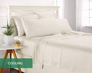 Pure Bamboo King Sheets, Genuine 100% Organic Viscose Derived from Bamboo Bed Sheet Set, Luxuriously Soft & Cooling, Double Stitching, 2 Year Quality Promise (King, Ivory)