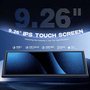 9.26" Wireless Portable Carplay Screen for Apple Car Play Android Auto OTA | 1600x600 IPS Touchscreen with OTA Updates, Backup Camera, Mirror Link, Bluetooth 5.0, Voice Control, GPS Navigation, FM