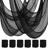 6-Pack Halloween Creepy Cloth - 30x72 Inch Black Halloween Gauze Spooky Fabric Cloth for Outdoor Decorations 6 Black