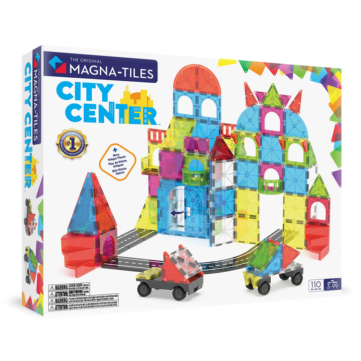 MAGNA-TILES City Center 110-Piece Magnetic Construction Set, The Original Magnetic Building Brand