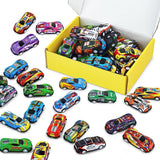 Vileafy 30 Toy Cars for Kids, Mini Race Car Party Favors & Classroom Prizes | Bulk Pull Back Small Cars for Treasure Boxes, Goodie Bag Stuffers, Boys and Girls Ages 4-8， Durable & Assorted Styles