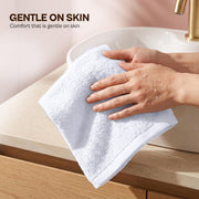 Utopia Towels 24 Pack Washcloths, 12x12 in, 100% Cotton, White | Premium 100% Ring Spun Cotton Face Cloths Absorbent, Fast Drying Soft Feel Fingertip Towels for Daily Use