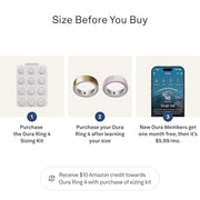 OURA Ring 4 Sizing Kit - Size Before You Buy | Unique Sizing, Not Standard US Ring Sizes - Receive Credit for Oura Ring 4 Purchase