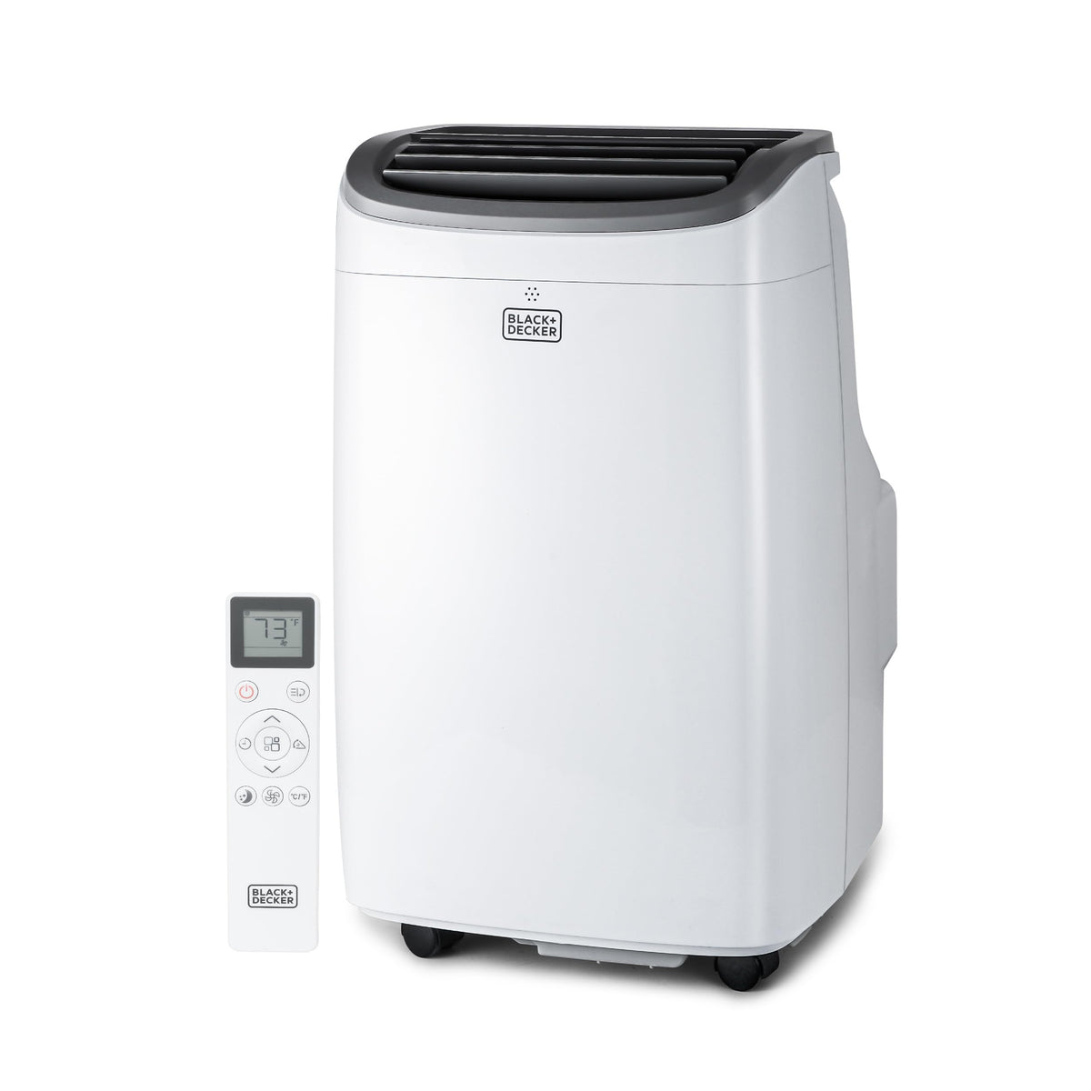 BLACK+DECKER Portable Air Conditioner, 10,000 BTU, BPACT10WT, White | 5,500 BTU SACC for Rooms up to 450 Sq. Ft., 3-in-1 Portable AC, Fan and Dehum with Follow Me Remote Control