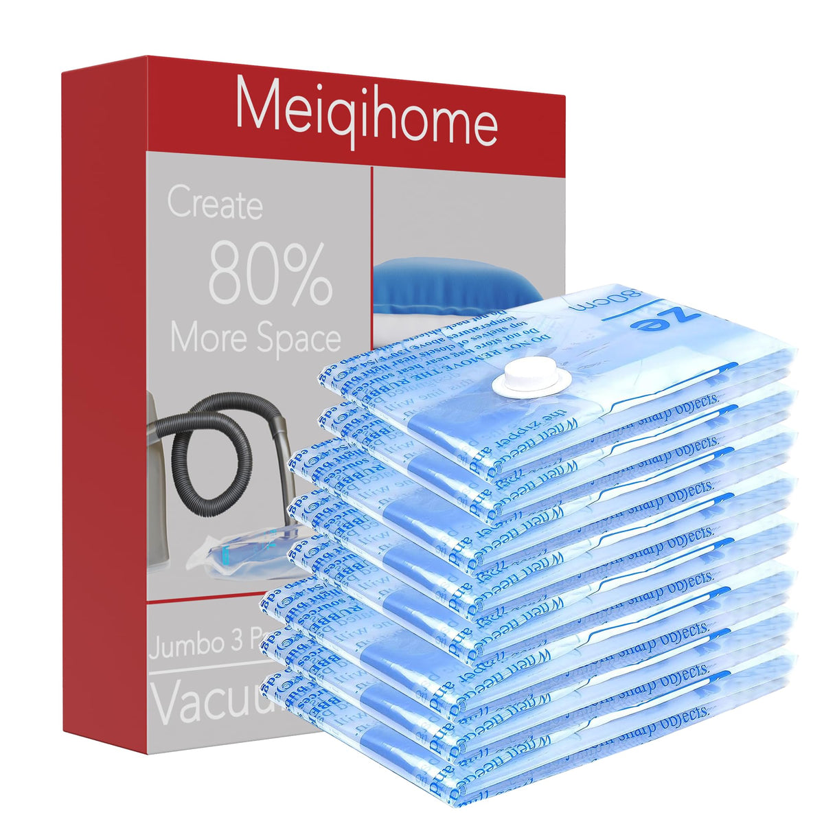 Vacuum Storage Bags Space Saver Sealer Bags,Compression Bags for Clothes, Pillows, Comforters, Blankets, Bedding 8 Combo
