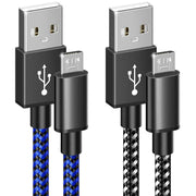 6amLifestyle 2 Pack 10ft PS4 Controller Charging Cable,Micro USB Braided Cord Compatible with PlayStation 4 DualShock 4, PS4 Slim/Pro, Xbox One S/X, Android Phones, Kindle, Black & Blue