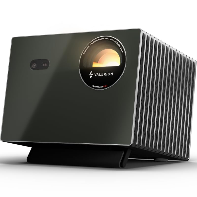 Valerion VisionMaster Pro2 Triple Laser Projector 4K,15000:1 Contrast, 0.9-1.5x Optical Zoom, 2X Multitasking Power, IMAX, HDR10+, GTV, 4ms Lag-Free Gaming, 3000 ISO Lumens, Google Home, Apple Homekit