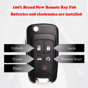 MechanMagic Flip Key Fob Replacement Fits for Chevy Equinox Camaro 2010-2019 Cruze Malibu Impala Sonic GMC Terrain Buick Lacrosse Regal Verano Encore Keyless Entry Remote Control 2 Sets