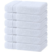 White Bath Towels 24x50 Inch, 6 Pack - Extra Absorbent Cotton Towel Set for Bathroom