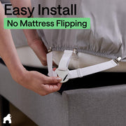GORILLA GRIP Patented Fitted Bed Sheet Holders for Corners, 4 Pack White | Adjustable Elastic Fasteners with Straps with Metal Clips, Keeps in Place Bedding Sheets, Tight Suspenders for Mattress