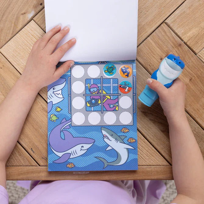 🦈 Stamp, Stick & Explore the Ocean! 🌊