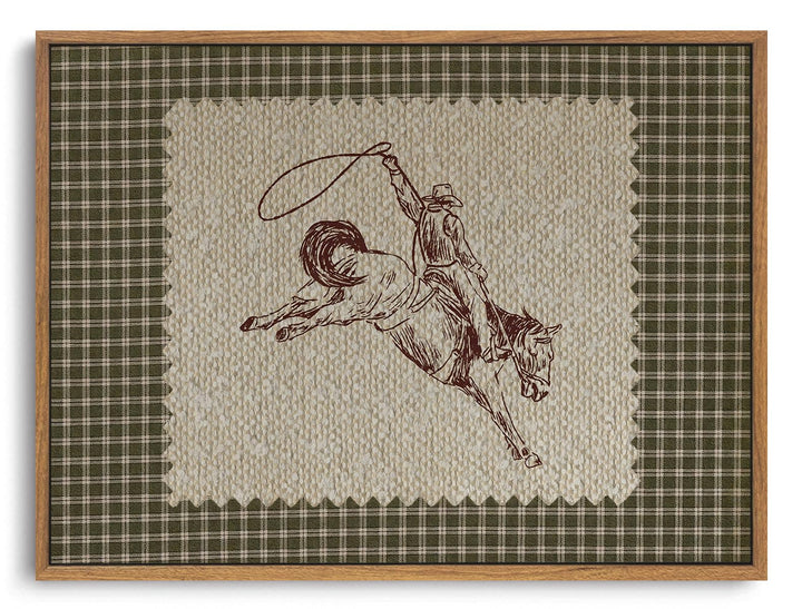 ZZLWBKGL Western Wall Decor Vintage Canvas Art Framed Wall Art 8x10in | Farmhouse Cowboy Artwork West Stamp Picture Mid Century Aesthetic for Living Room Bedroom