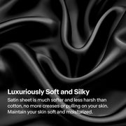 BEDELITE Satin Sheets Queen Size Bed Set, Black, 4 Pieces | Luxury Silky Bed Sheets, 15 Inch Deep Pocket, Similar to Silk, Soft and Cooling, Reduces Friction, Gentle on Hair and Skin