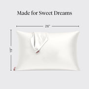 Kitsch Satin Pillowcase with Zipper - Standard Size, Ivory | Softer Than Silk Pillow Cases, Smooth Cooling Satin Pillow Case for Hair and Skin, Wrinkle-Free, Machine Washable