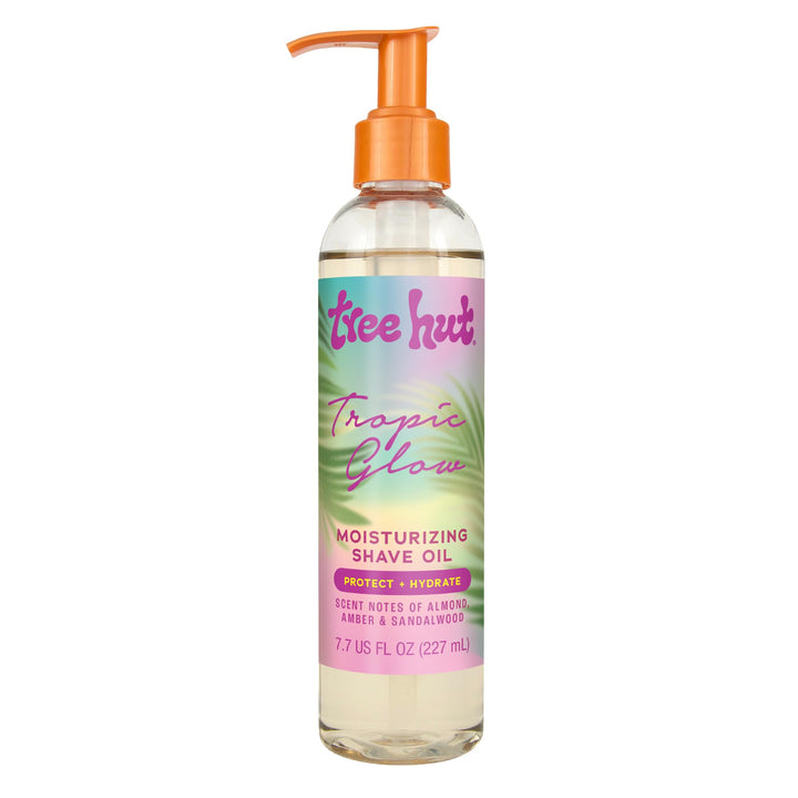 Tree Hut Tropic Glow Moisturizing Shave Oil, 7.7 Fl Oz | Nourishing Gel-to-Oil Formula for a Close, Smooth Shave, Made with Shea Butter, For All Skin Types