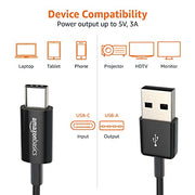 Amazon Basics USB-A to USB-C Fast Charger Cable, USB 2.0, 480Mbps Data Transfer Speed, USB-IF Certified, for Apple iPhone 16/15, iPad, Samsung Galaxy, Tablets, Car, 3ft, Black