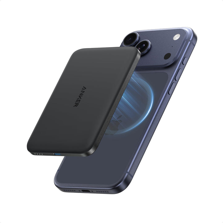 Anker Nano Magnetic Power Bank, 5,000mAh Qi2-Certified 15W Portable Charger | Ultra-Slim Travel Essentials: 0.34 in, Qi2 15W MagSafe-Compatible Battery Pack for iPhone 18 Pro Max/17 /16 Series and More