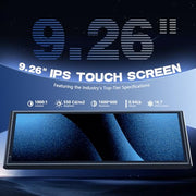9.26" Wireless Portable Carplay Screen for Apple Car Play Android Auto OTA | 1600x600 IPS Touchscreen with OTA Updates, Backup Camera, Mirror Link, Bluetooth 5.0, Voice Control, GPS Navigation, FM