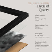 Americanflat 18x24 Poster Frame - Slim Molding - Black | Polished plexiglass front, hangs vertical or horizontal, sawtooth hangers included, secure turn-tab backing