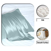 Suatien Mulberry Silk Pillowcase for Hair and Skin Standard Size, Haze Blue | Fits 20x26 Inches Pillows, Hypoallergenic, Smooth, Cooling Pillow Covers for Hot Sleepers with Hidden Zipper, Women Men Gift