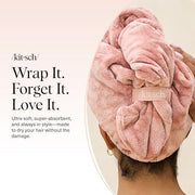 Kitsch XL Microfiber Hair Towel Wrap for Women - Terracotta
