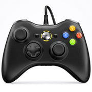 VOYEE PC Controller, Wired Compatible with Xbox 360 & Slim/Windows 10/8/7 | Upgraded Joystick, 7.2ft Cord, Ergonomic Grips, Double Shock | Enhanced (Black)